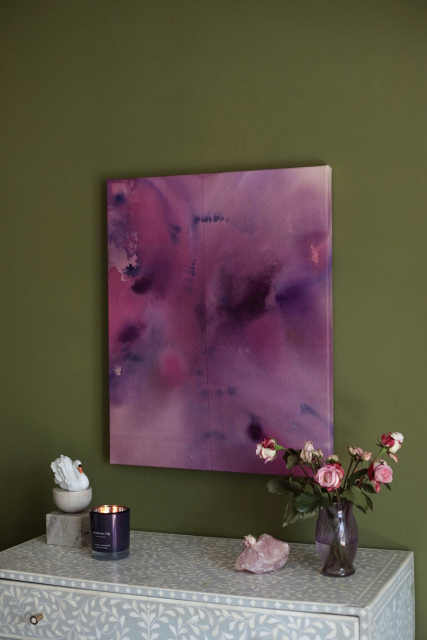 Violets For Roses - Acrylic on raw canvas 24x30