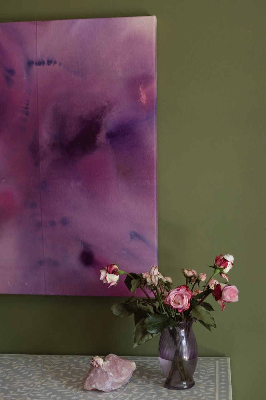 Violets For Roses - Acrylic on raw canvas 24x30