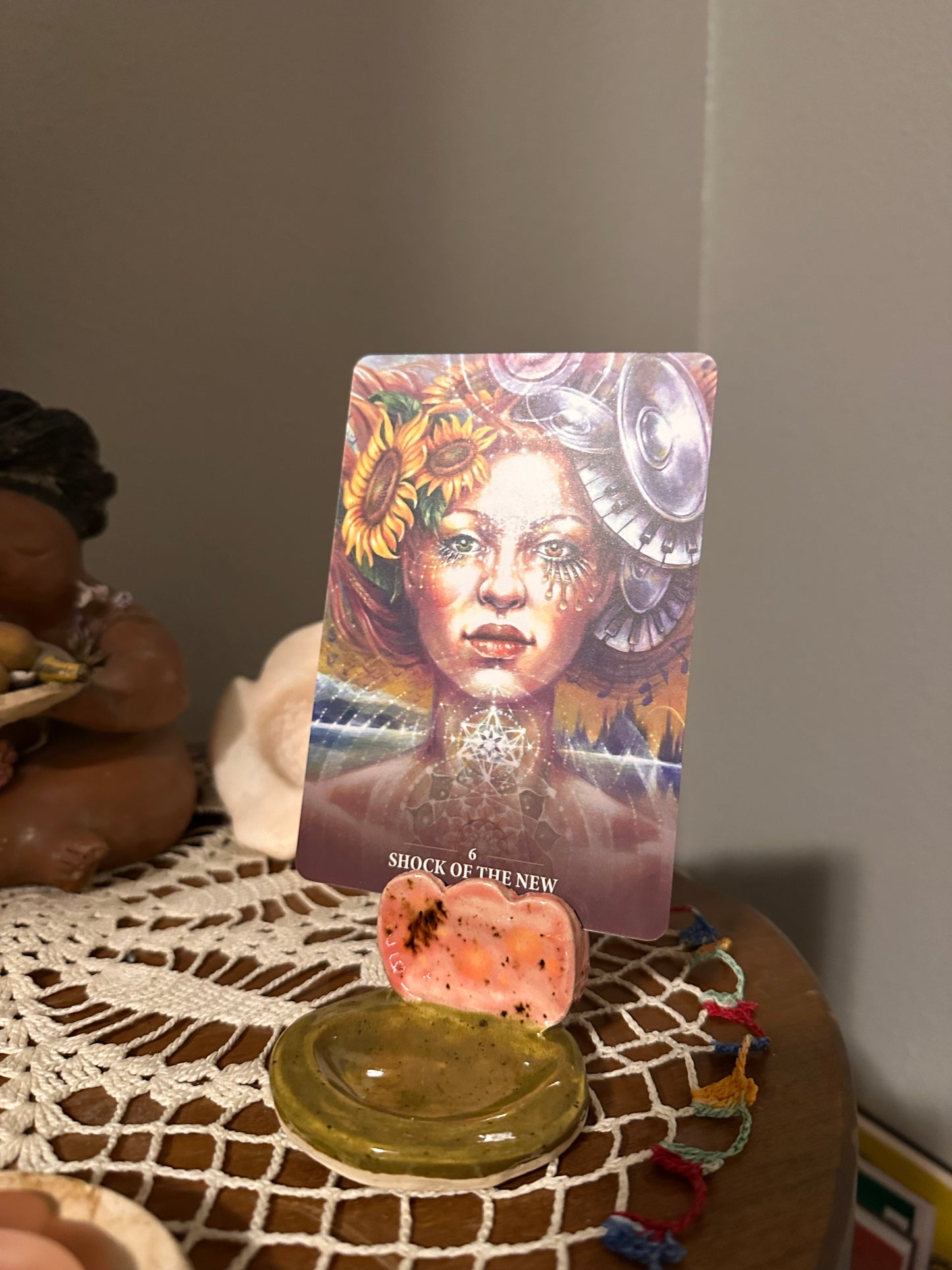 Handmade Ceramic Floral Oracle Card Holder