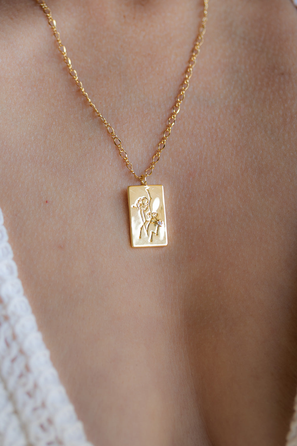 Virgo Birth Flower Zodiac Necklace