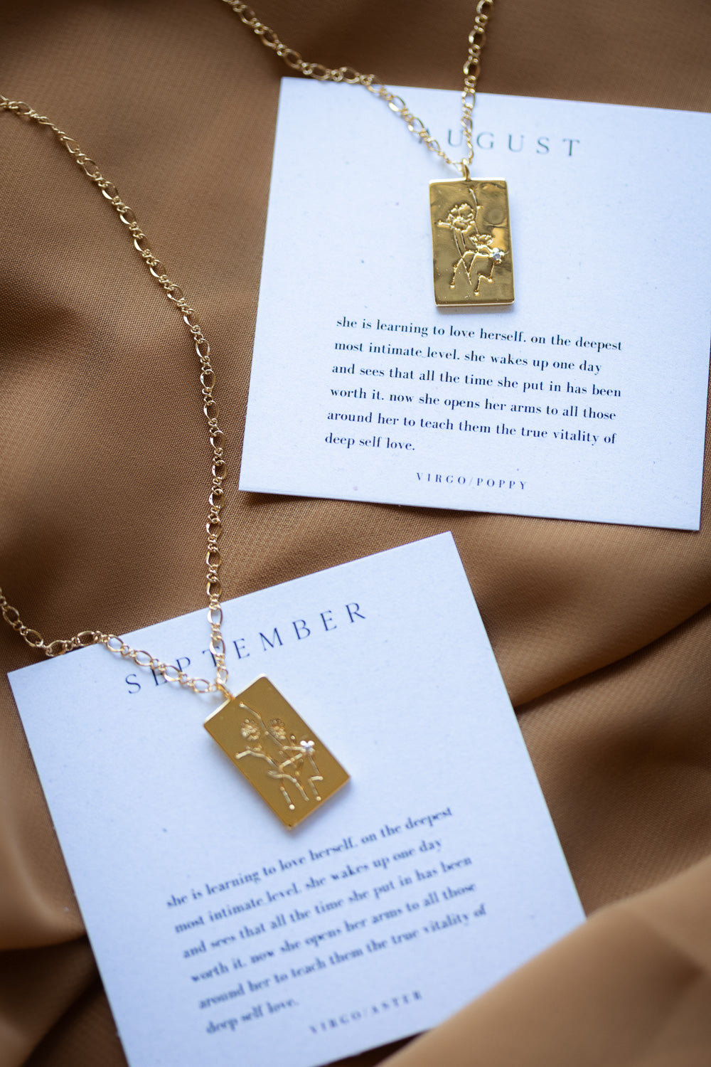 Virgo Birth Flower Zodiac Necklace