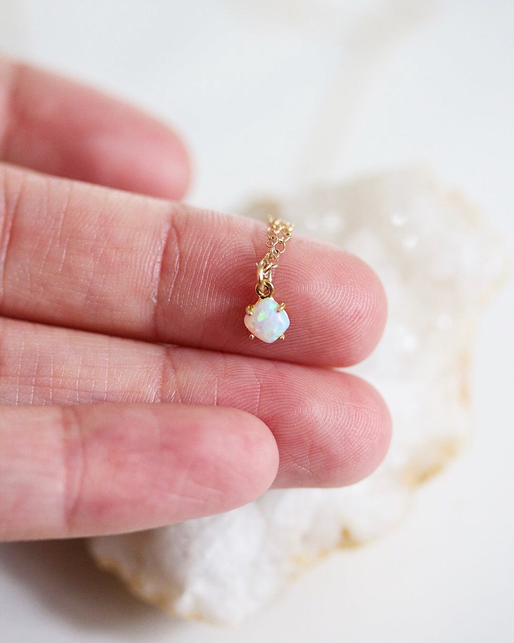 Tiny Opal Necklace