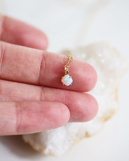 Tiny Opal Necklace- pendant only