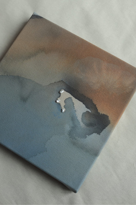 The Magic In The Space Between Us- Acrylic on Raw Canvas 12x12