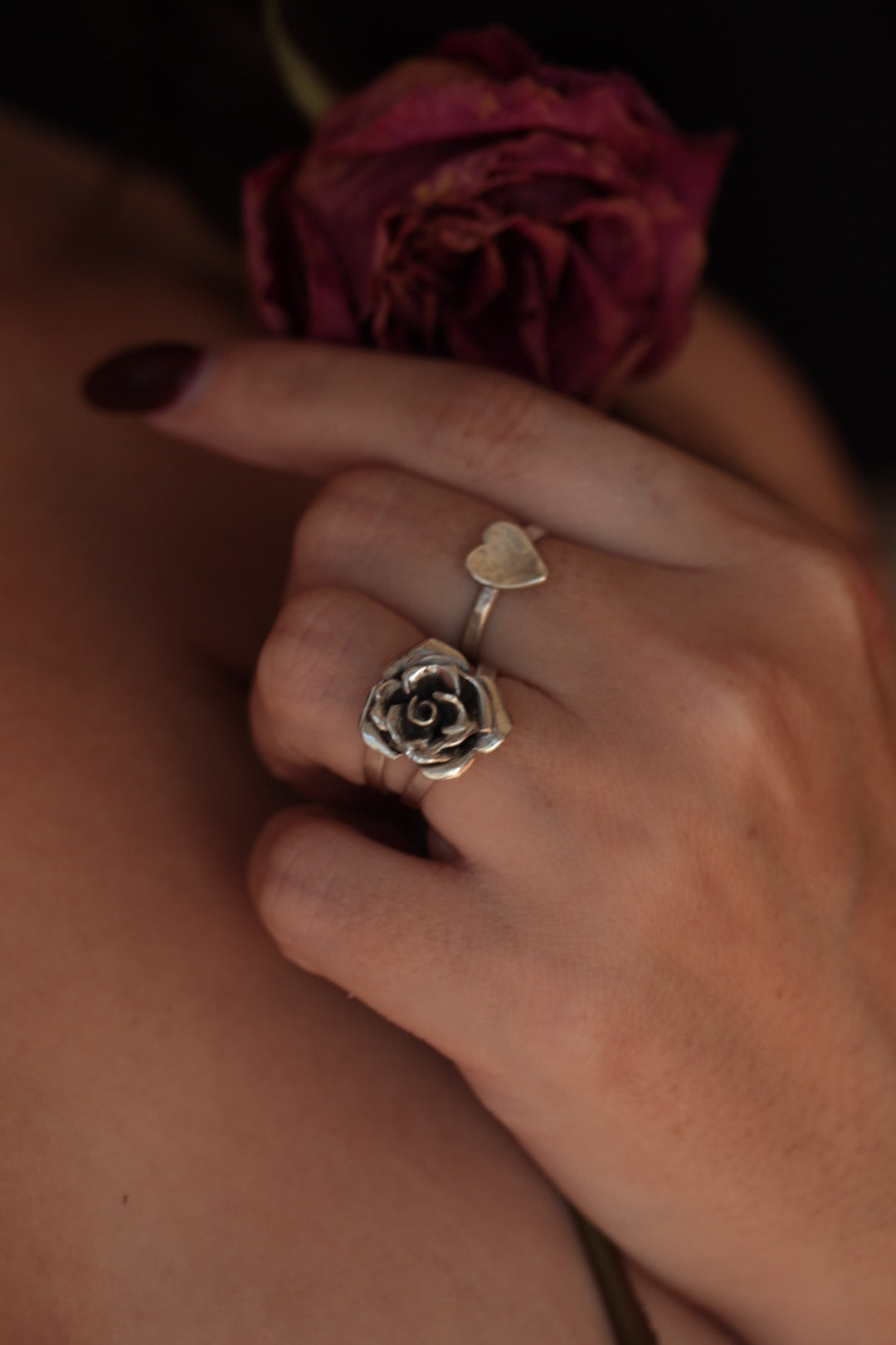 "Juliet" Sterling Silver Rose Ring