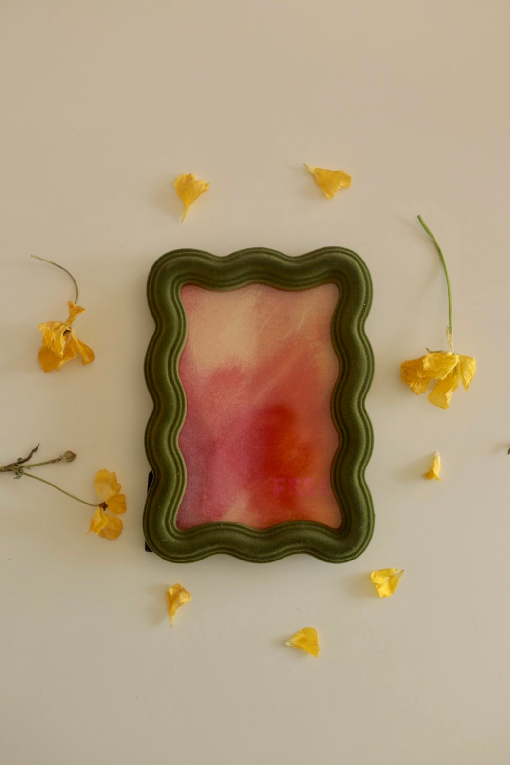 Year Of The Fire Horse Original Painting - "Free" Green Velvet Frame