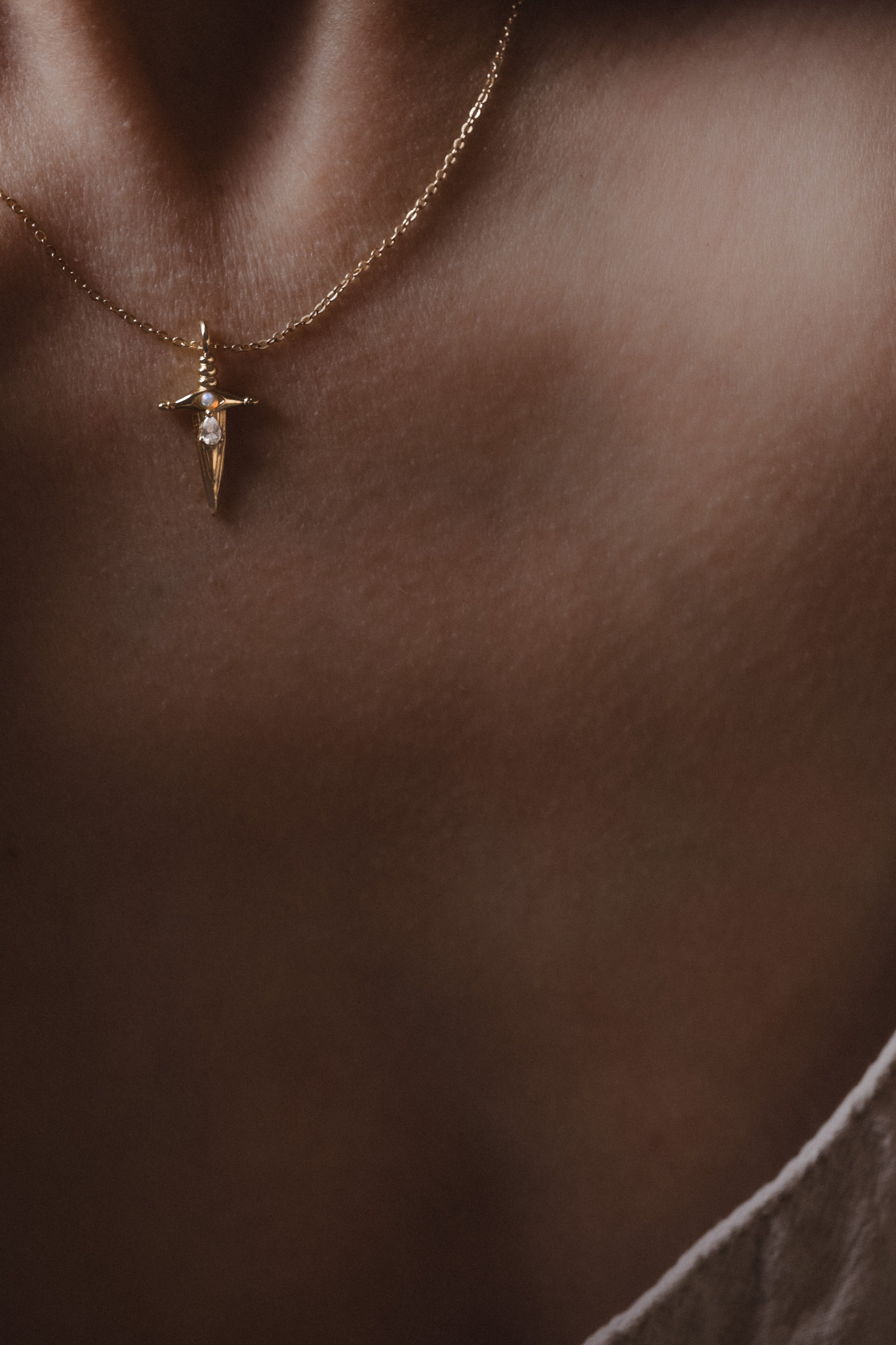 Be Brave Tiny Dagger Necklace