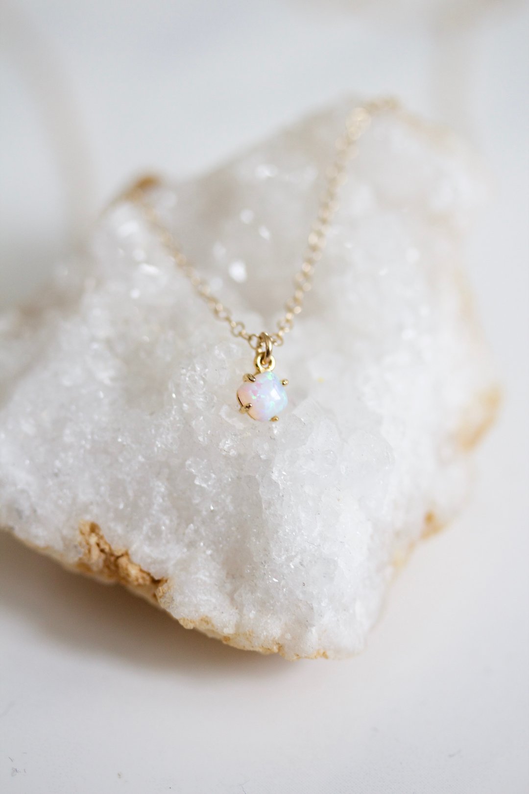 Tiny Opal Necklace- pendant only
