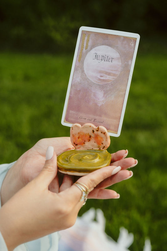 Handmade Ceramic Floral Oracle Card Holder