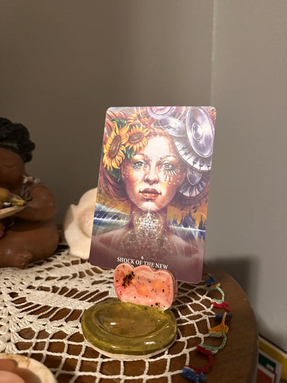 Handmade Ceramic Floral Oracle Card Holder
