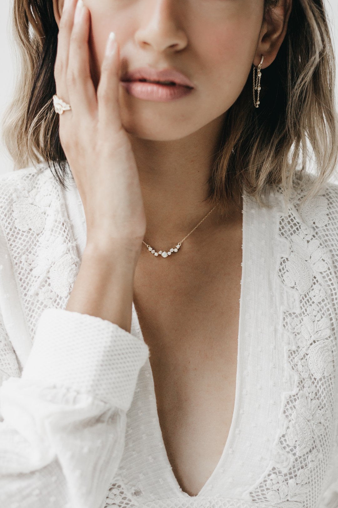 Opal Cluster Necklace