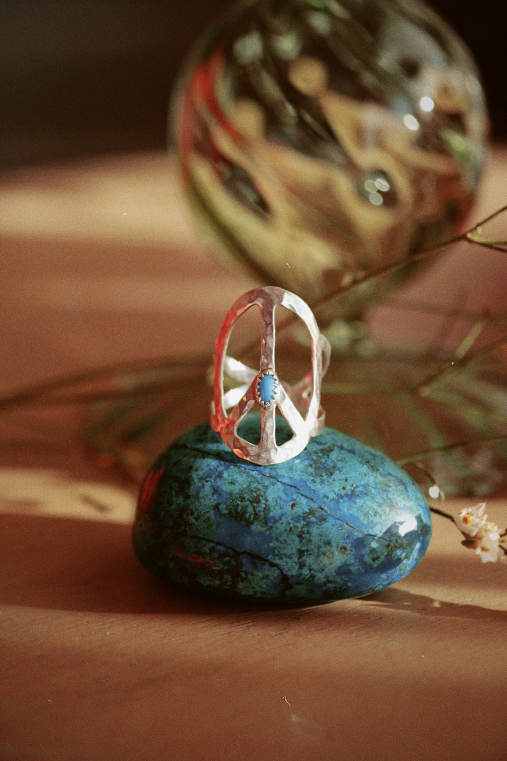 Peace Sign Sterling Silver Ring