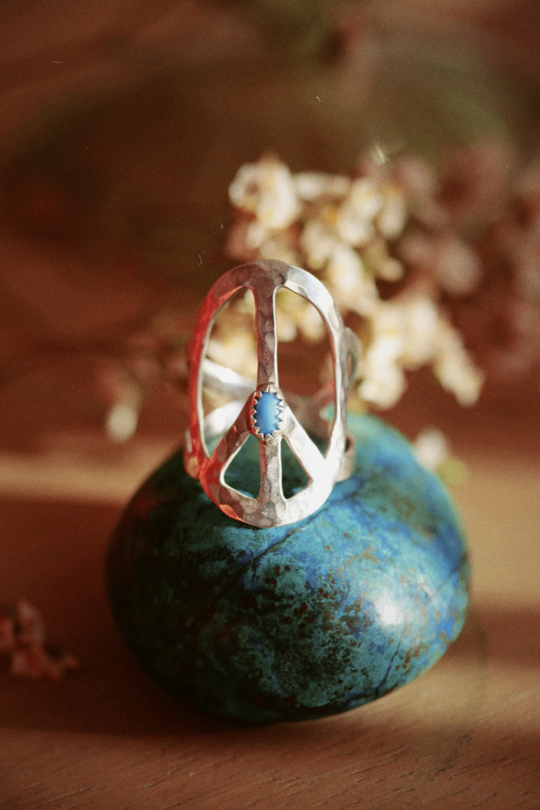 Peace Sign Sterling Silver Ring