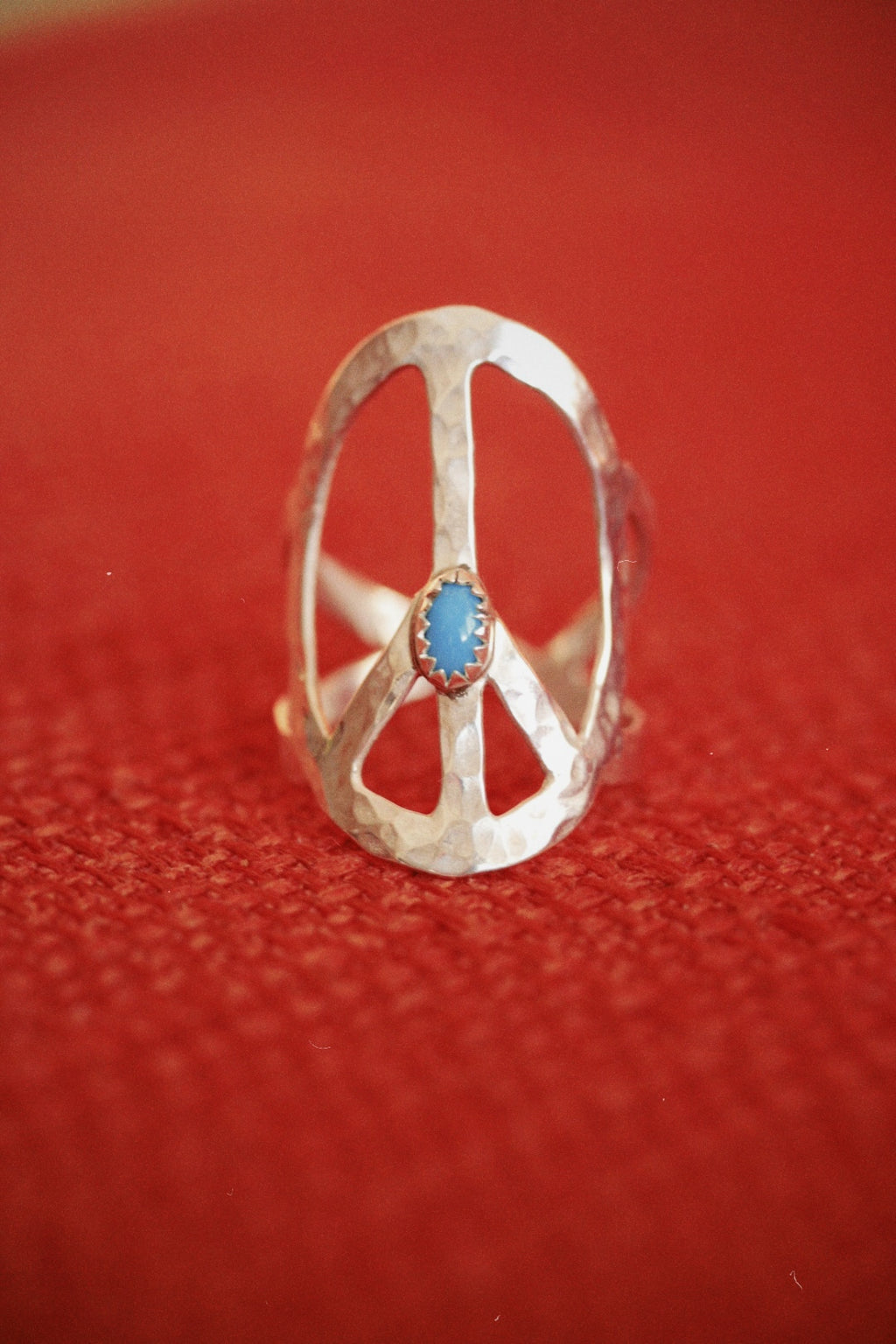 Peace Sign Sterling Silver Ring