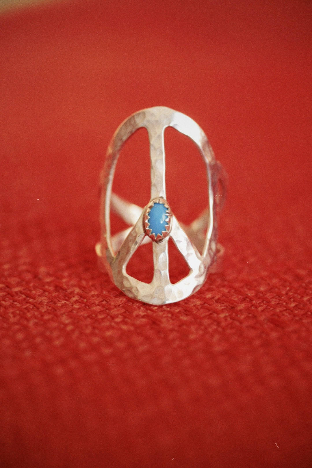 Peace Sign Sterling Silver Ring